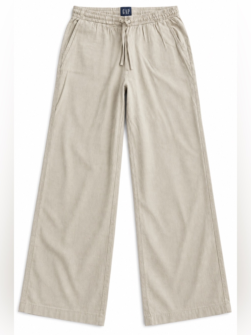 NWT GAP Women’s Linen Blend Wide Leg Pull-On Pants Beige Size Small S